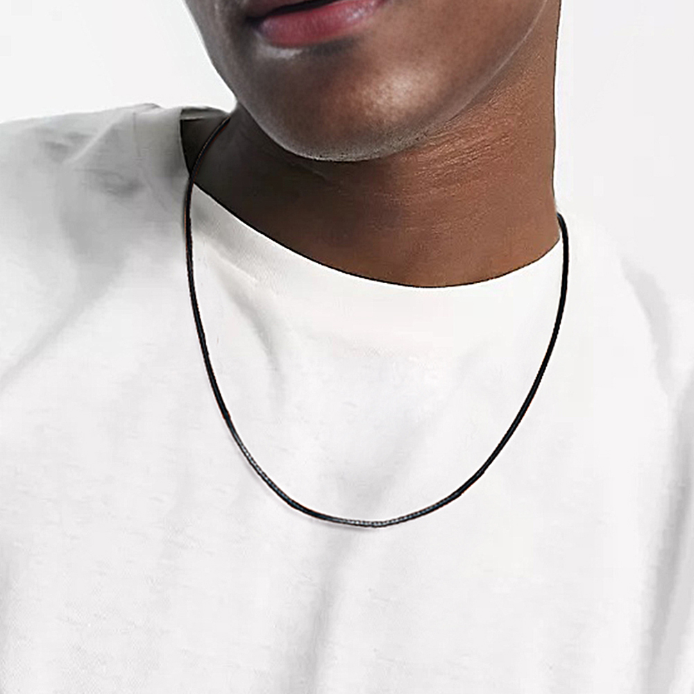 2mm Leather Cord Necklace with Stainless Steel Clasps