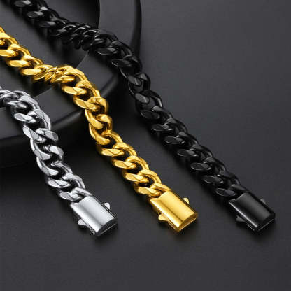 Engraved Cuban Link Chain Necklace for Men 6/9/12mm Width