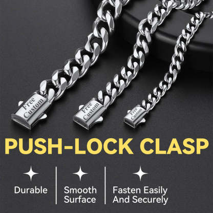 Engraved Cuban Link Chain Necklace for Men 6/9/12mm Width, Durable
Smooth, Surface, Fasten Easily and Securely