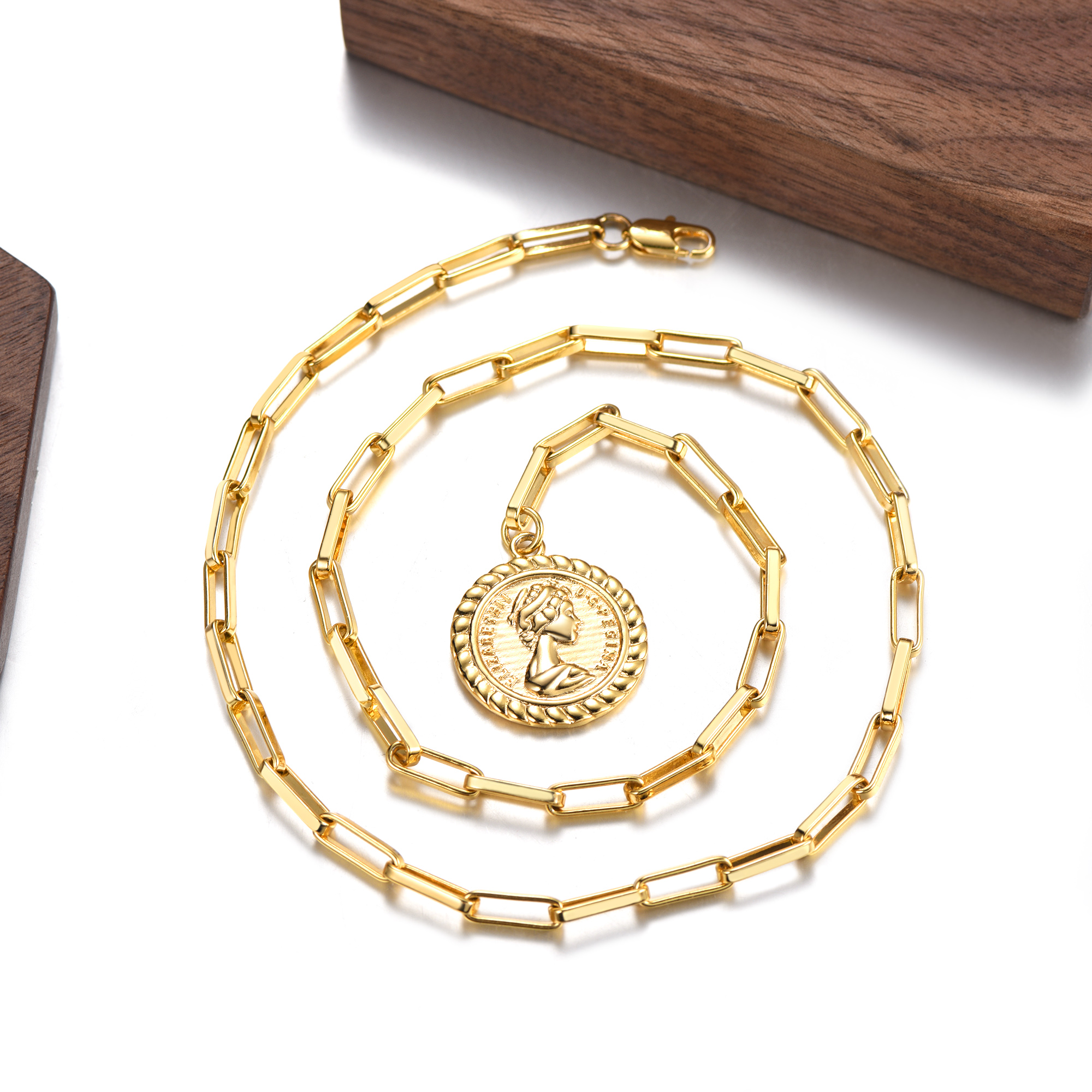 Gold Coin Pendant Necklace