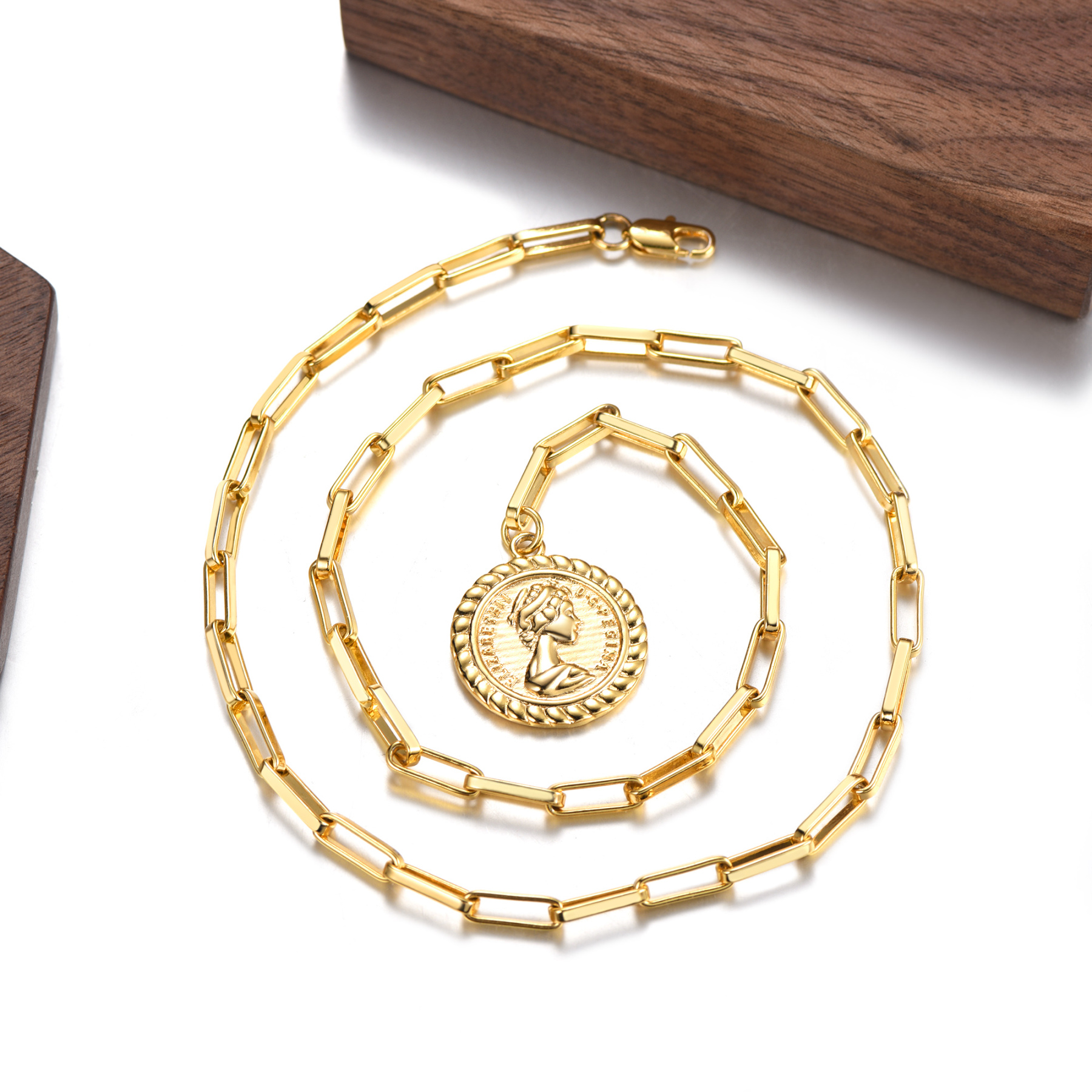 Gold Coin Pendant Necklace