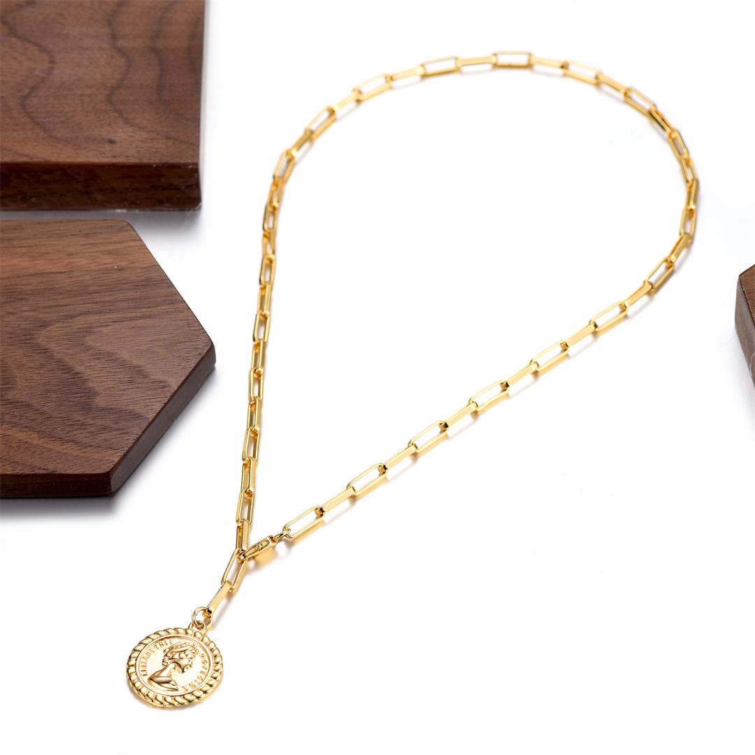 Gold Coin Pendant Necklace