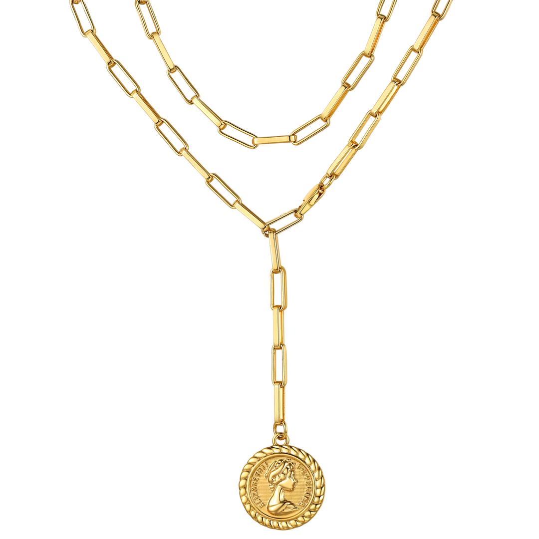 Gold Coin Pendant Necklace