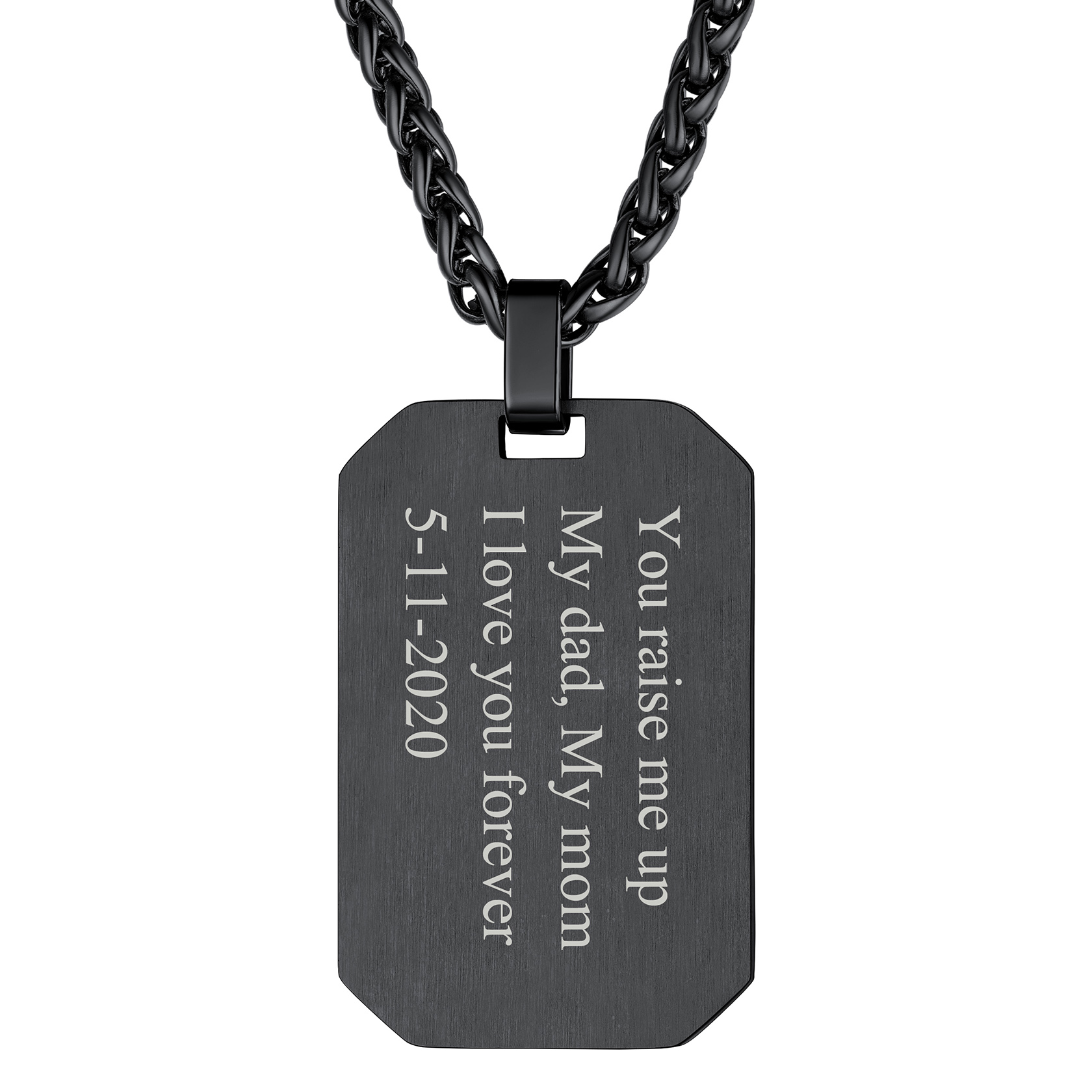 18K Gold Engraved Dog Tags Necklace