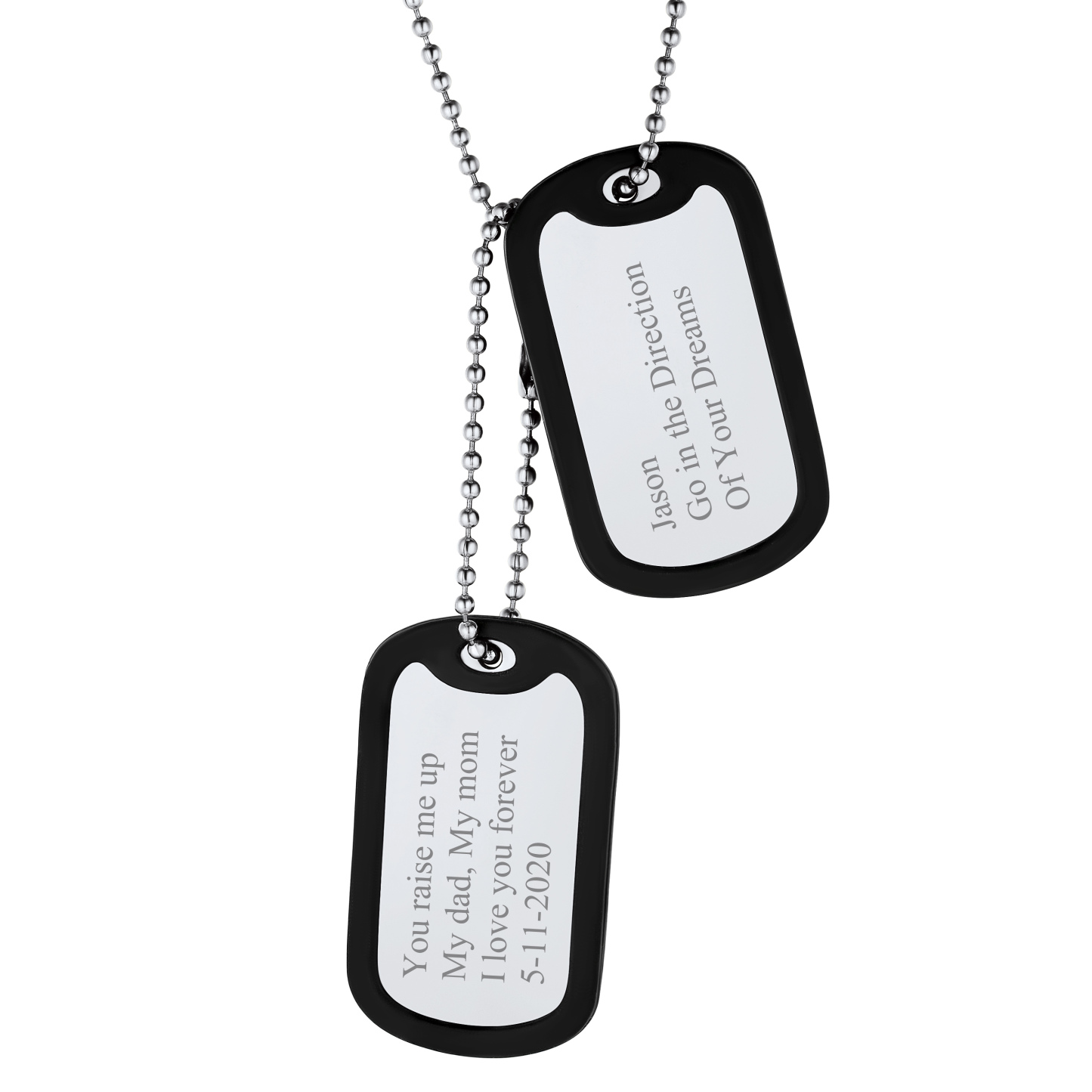 Custom Engraved Dog Tag Necklace