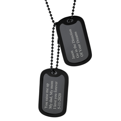 Custom Engraved Dog Tag Necklace