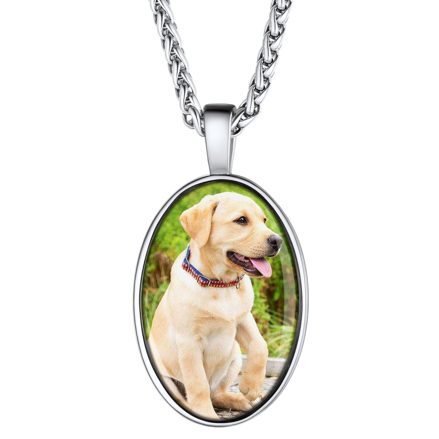 Oval Necklace with Photo Custom for Men Women