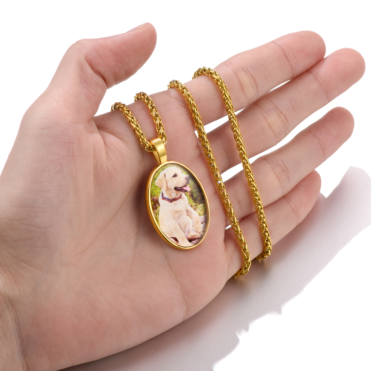 Oval Necklace with Photo Custom