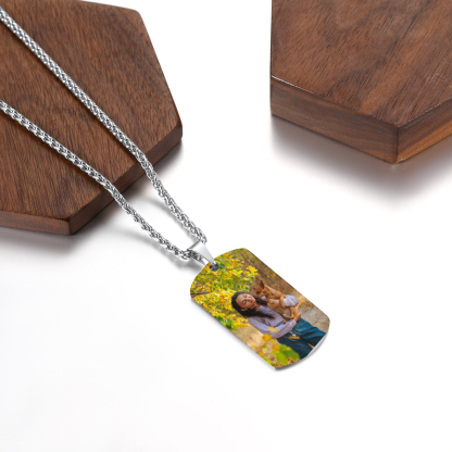 Engravable Octagon Dog Tag Necklace