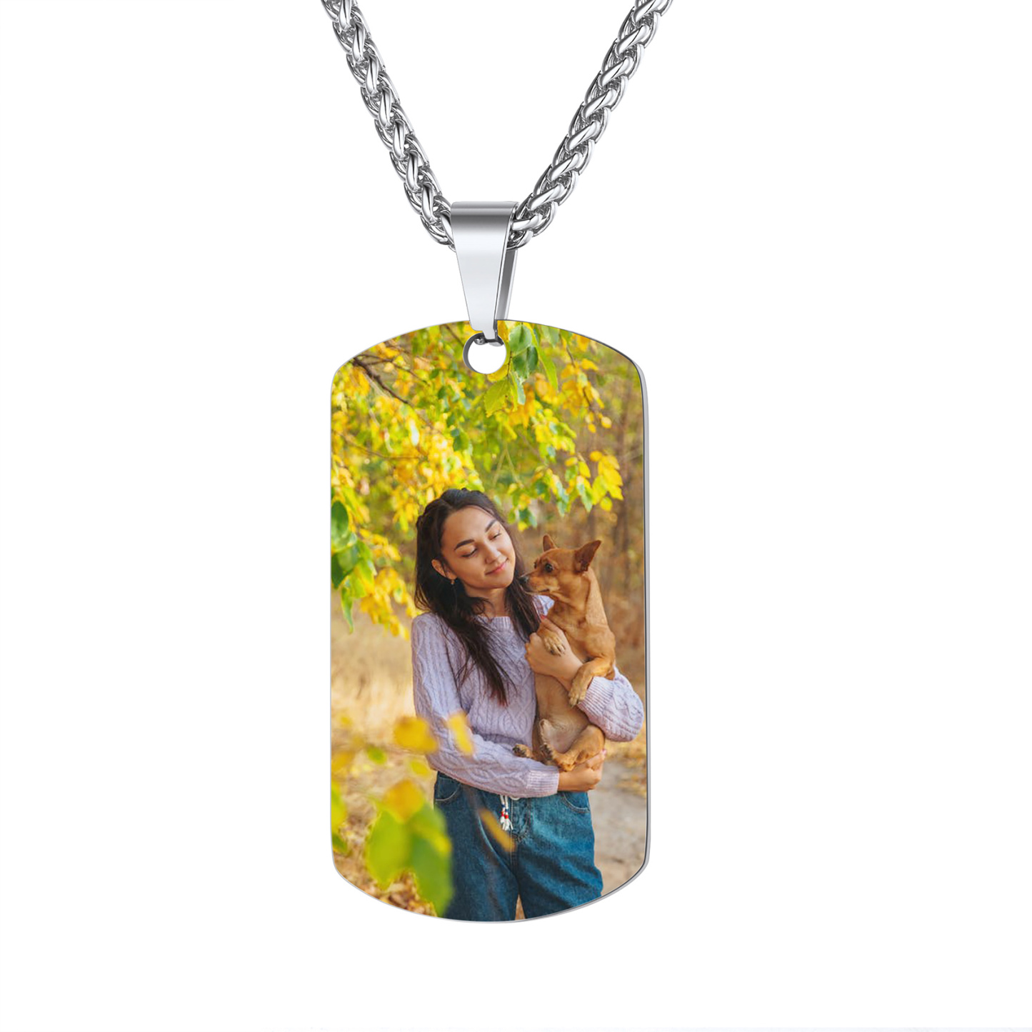 Engravable Octagon Dog Tag Necklace