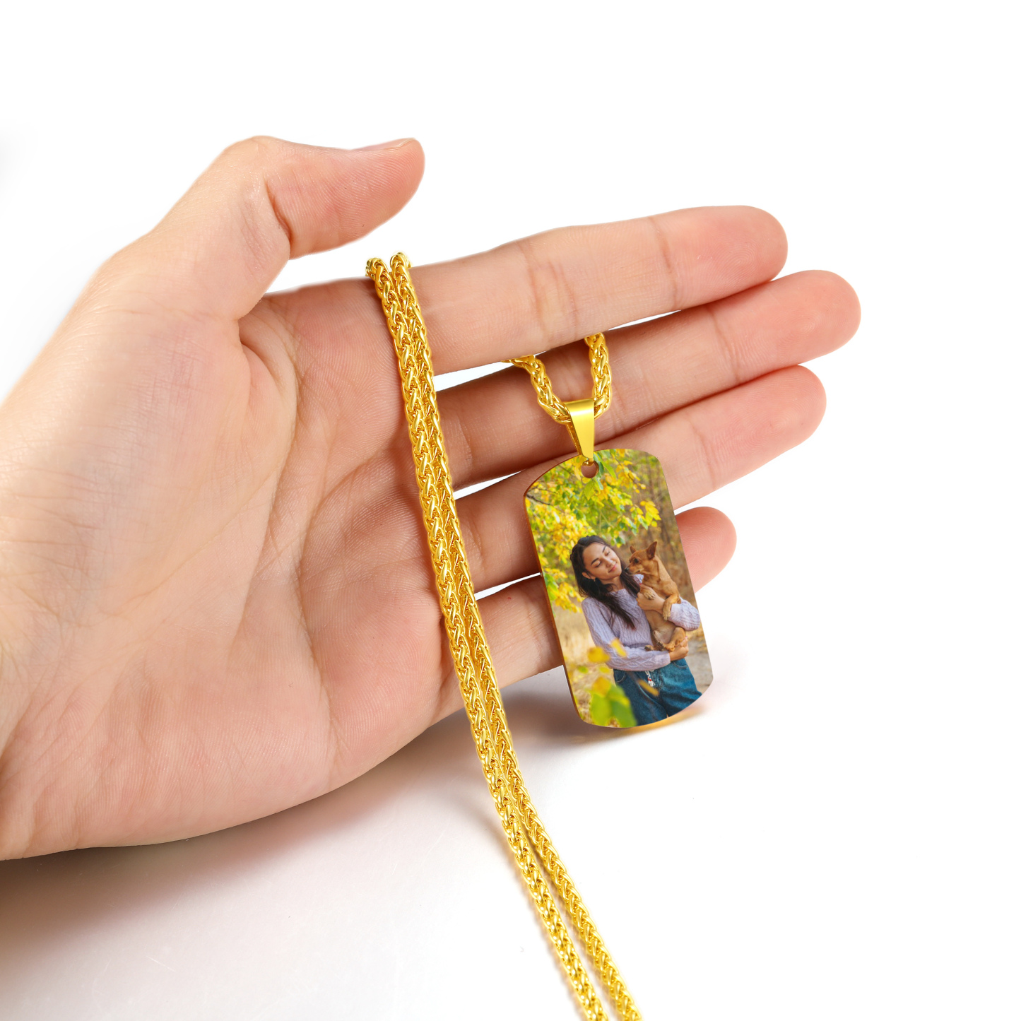 Engravable Octagon Dog Tag Necklace