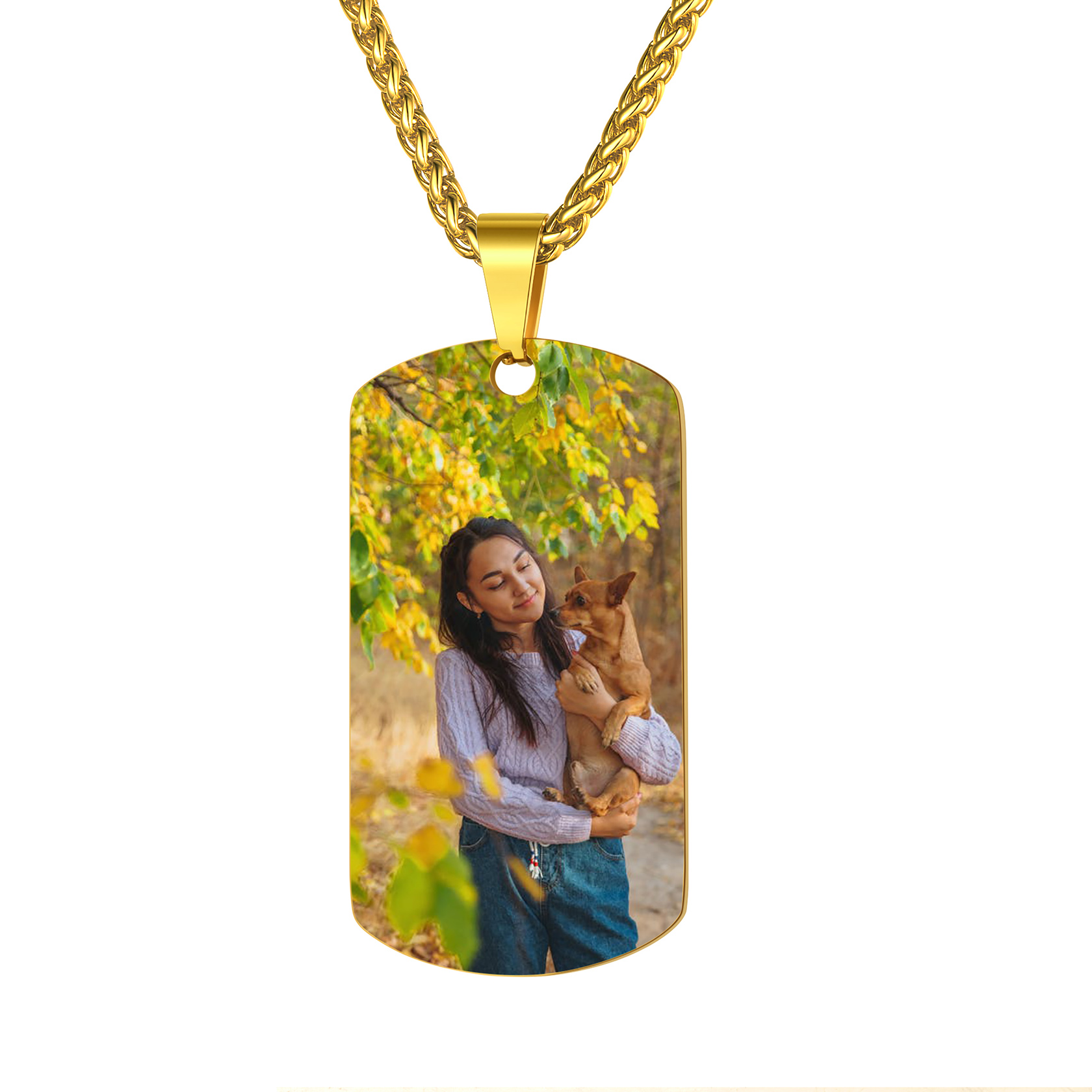 Custom Photo Dog Tag Pendant for Men Women