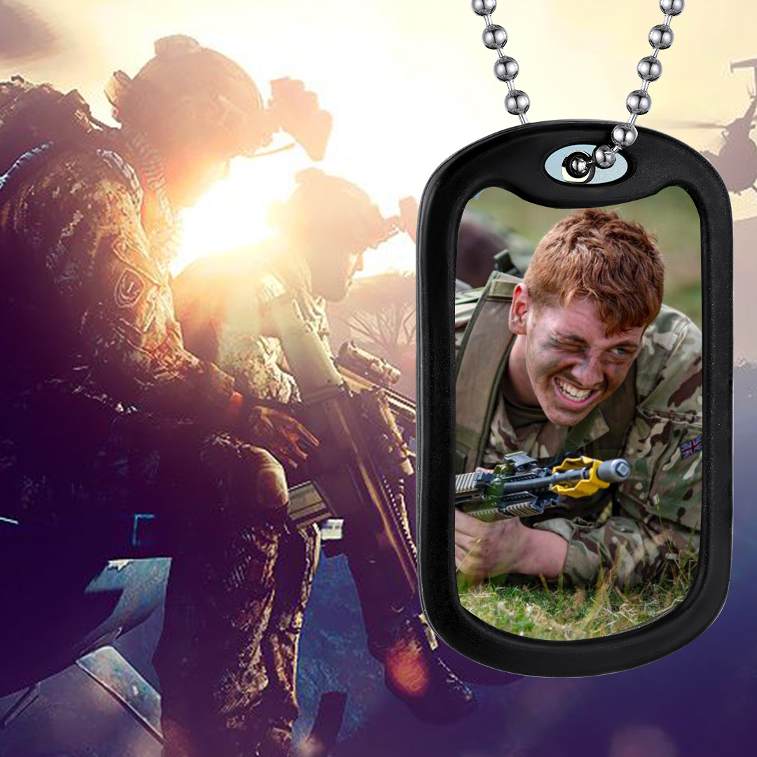 Personalized Photo Dog Tag Pendant Necklace For Men Women