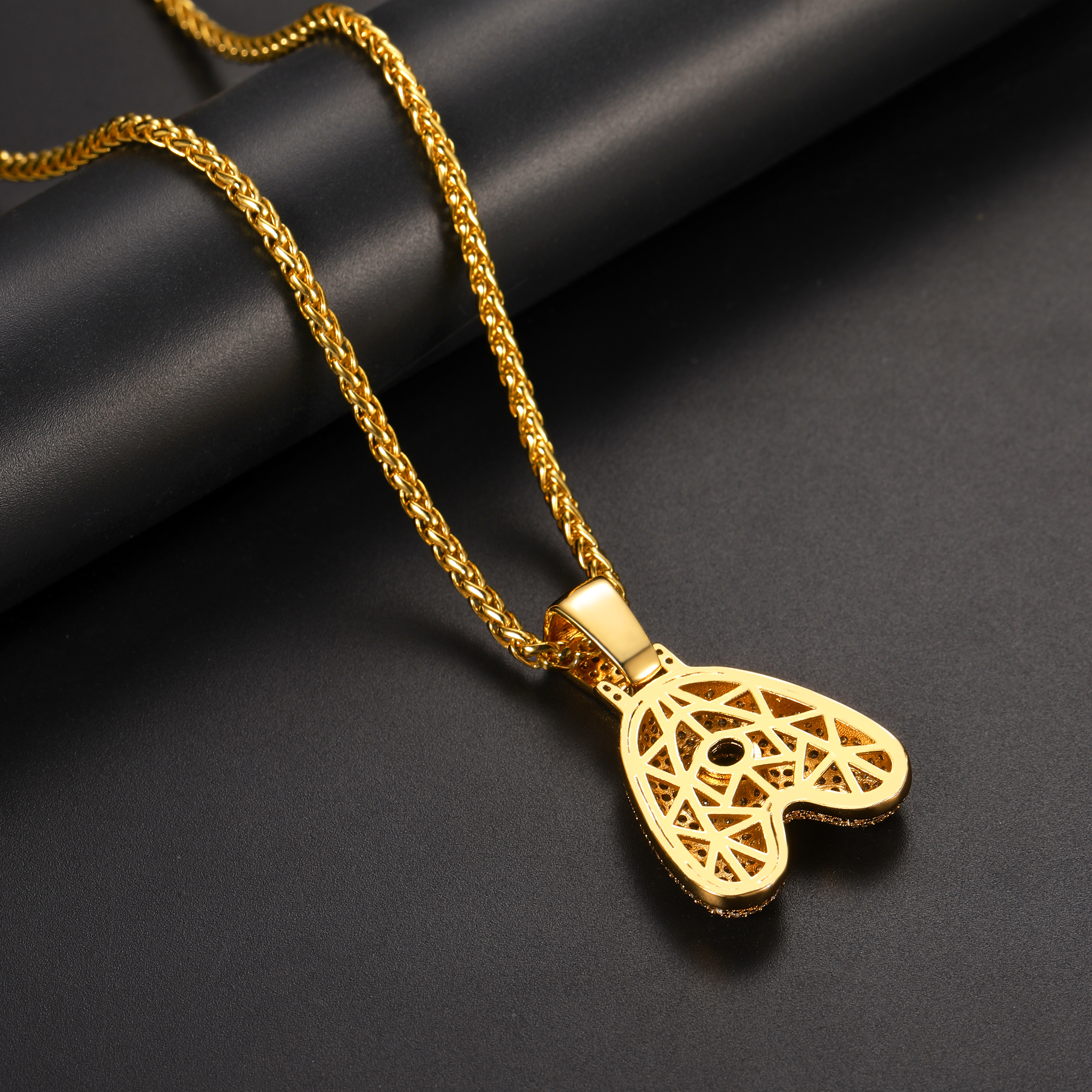 Letter Pendant Necklace in Wheat Chain Gold Plated