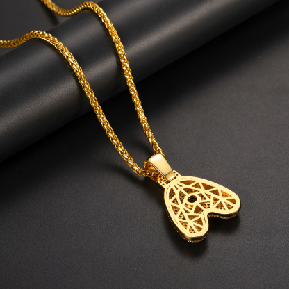 Letter Pendant Necklace in Wheat Chain Gold Plated