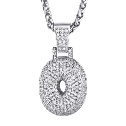 Ice Out Letter Pendant with Stainless Steel Chain