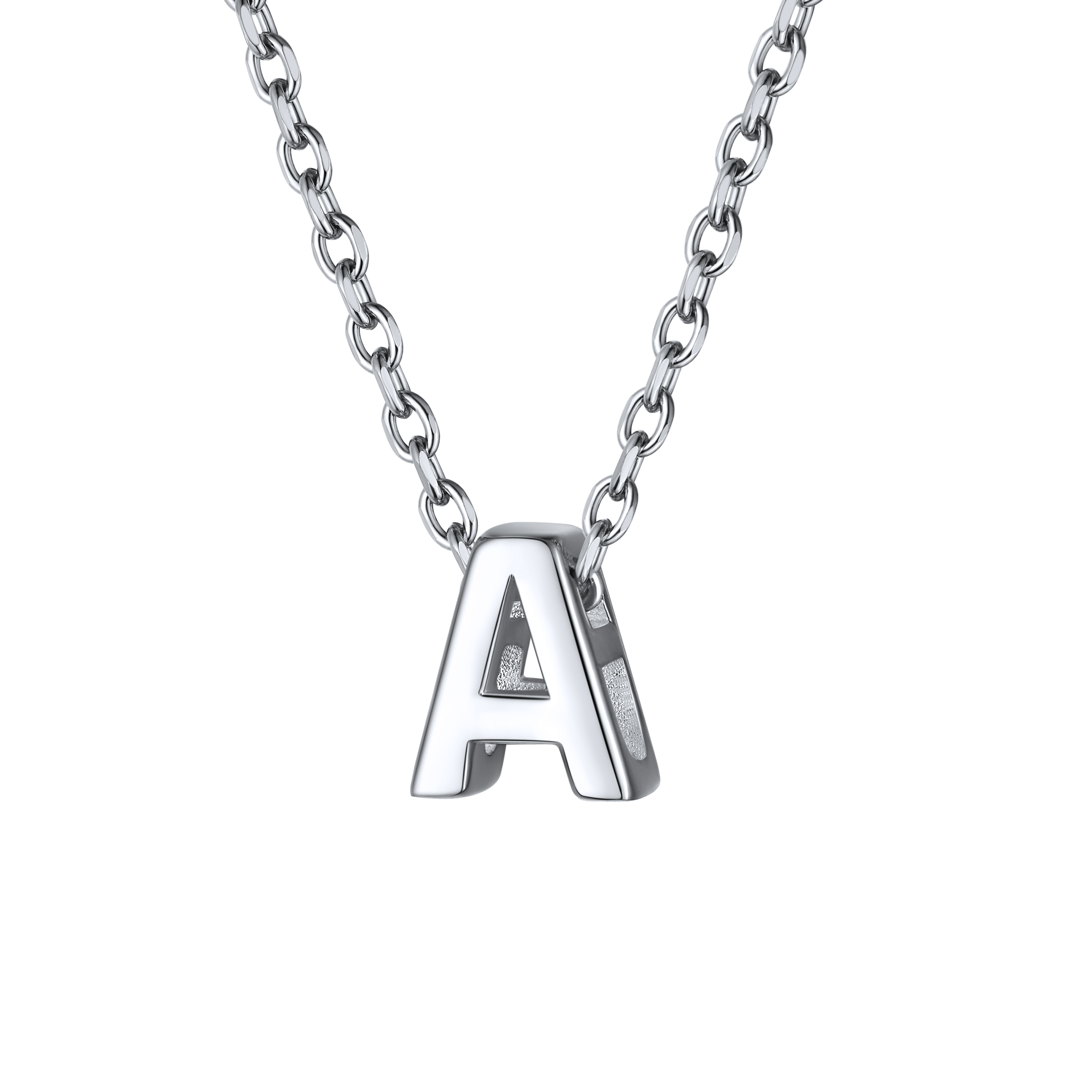925 Sterling Silver Letter Pendant Necklace