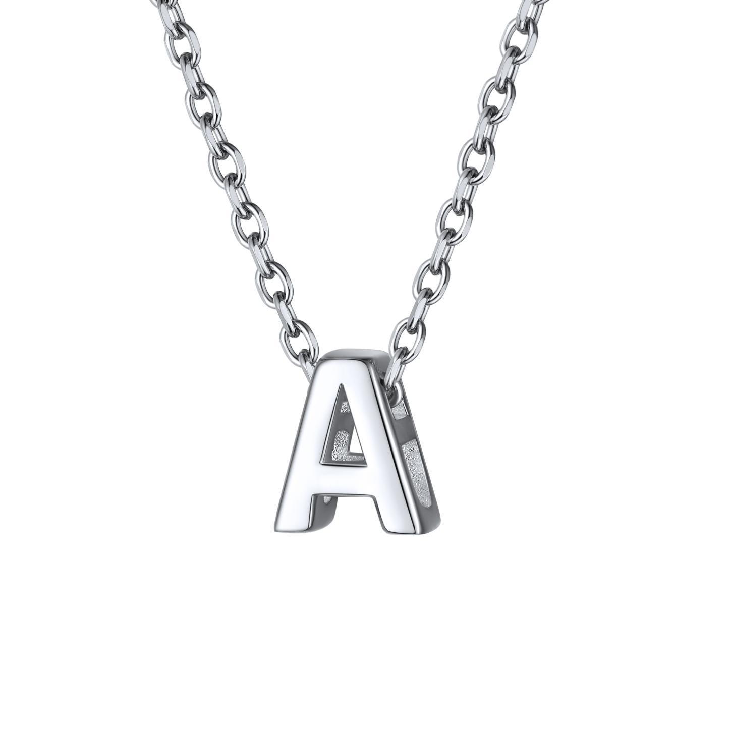 925 Sterling Silver Letter Pendant Necklace