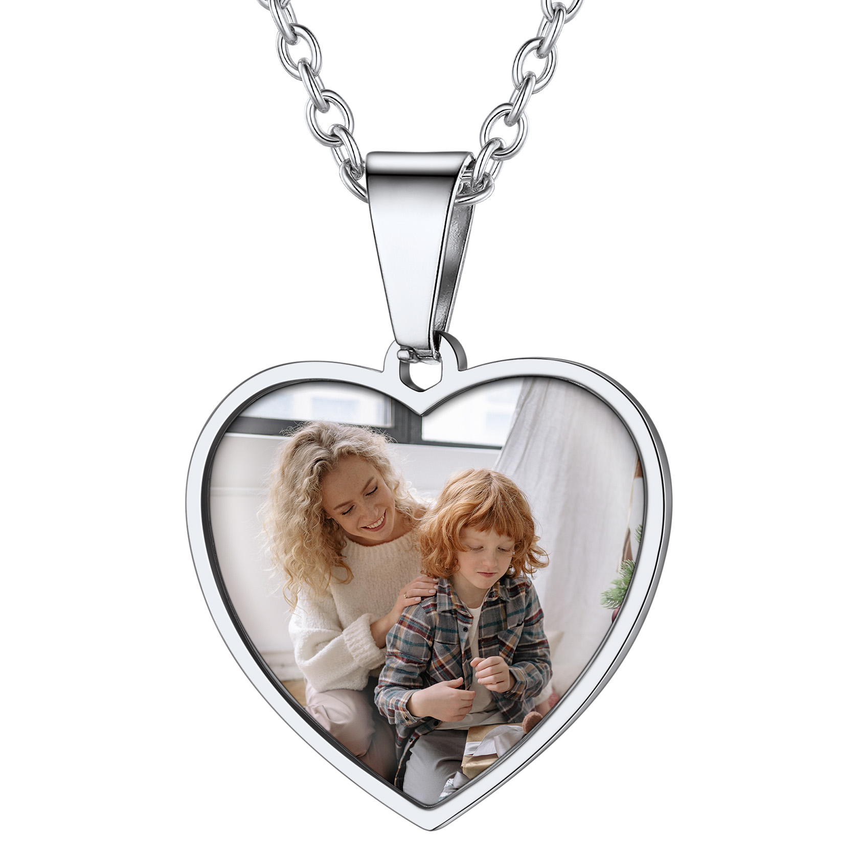 Custom Photo Heart Necklace