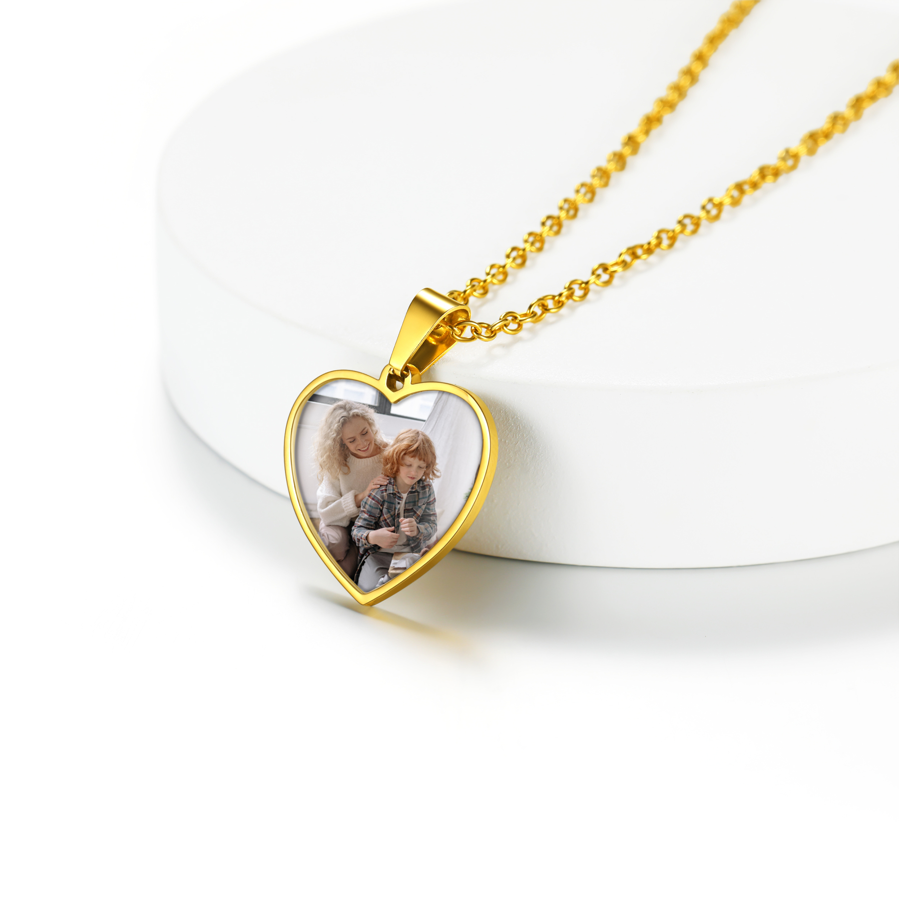 Custom Photo Heart Necklace