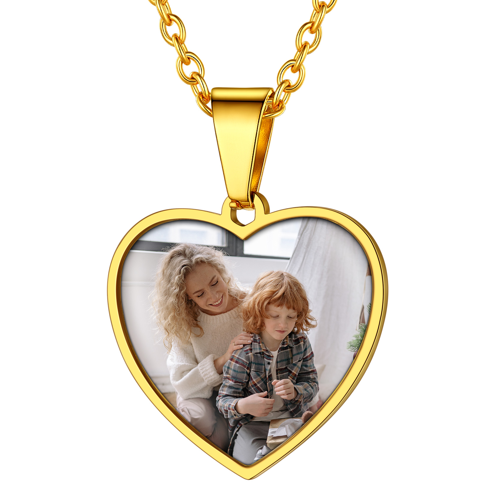 Custom Photo Heart Necklace