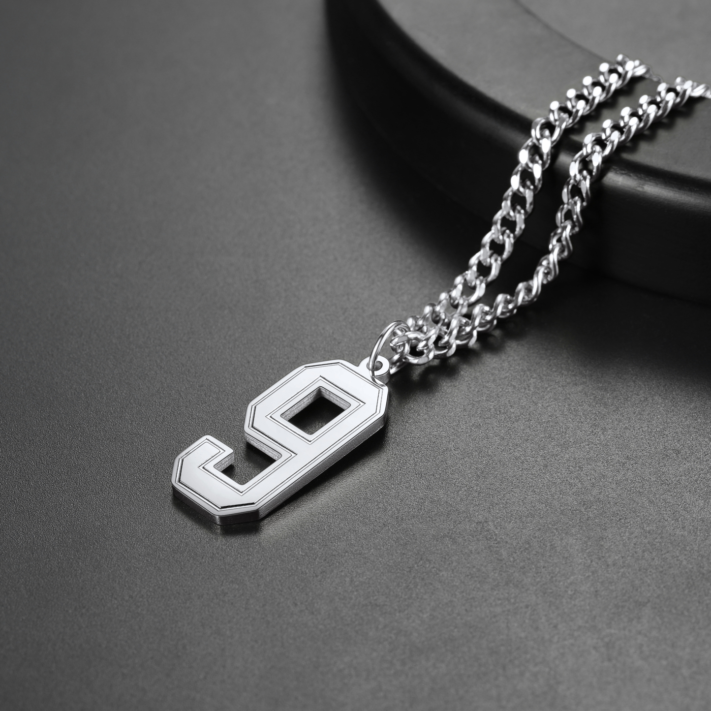 Number Pendant Necklace 316L Stainless Steel Gold Plated