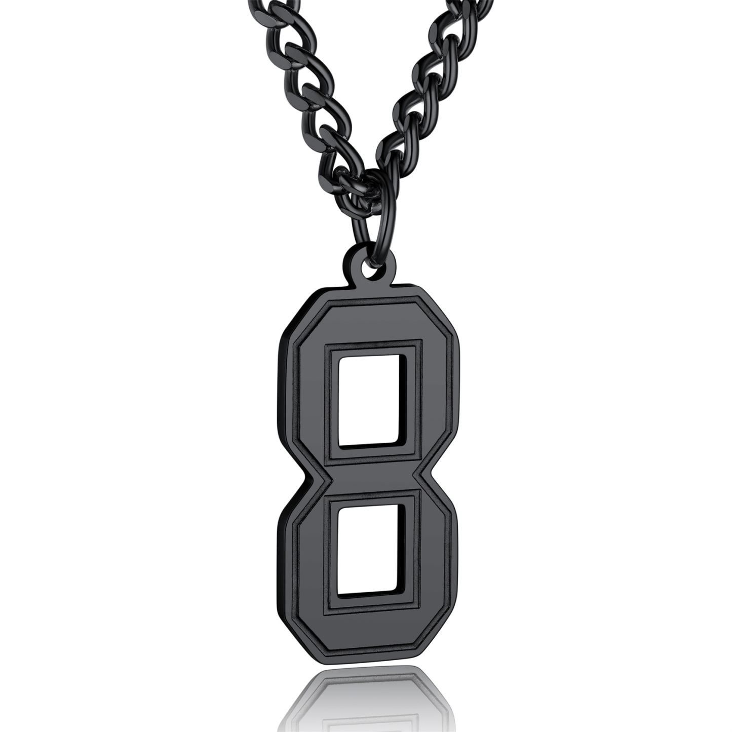 Number Pendant Necklace 316L Stainless Steel Gold Plated