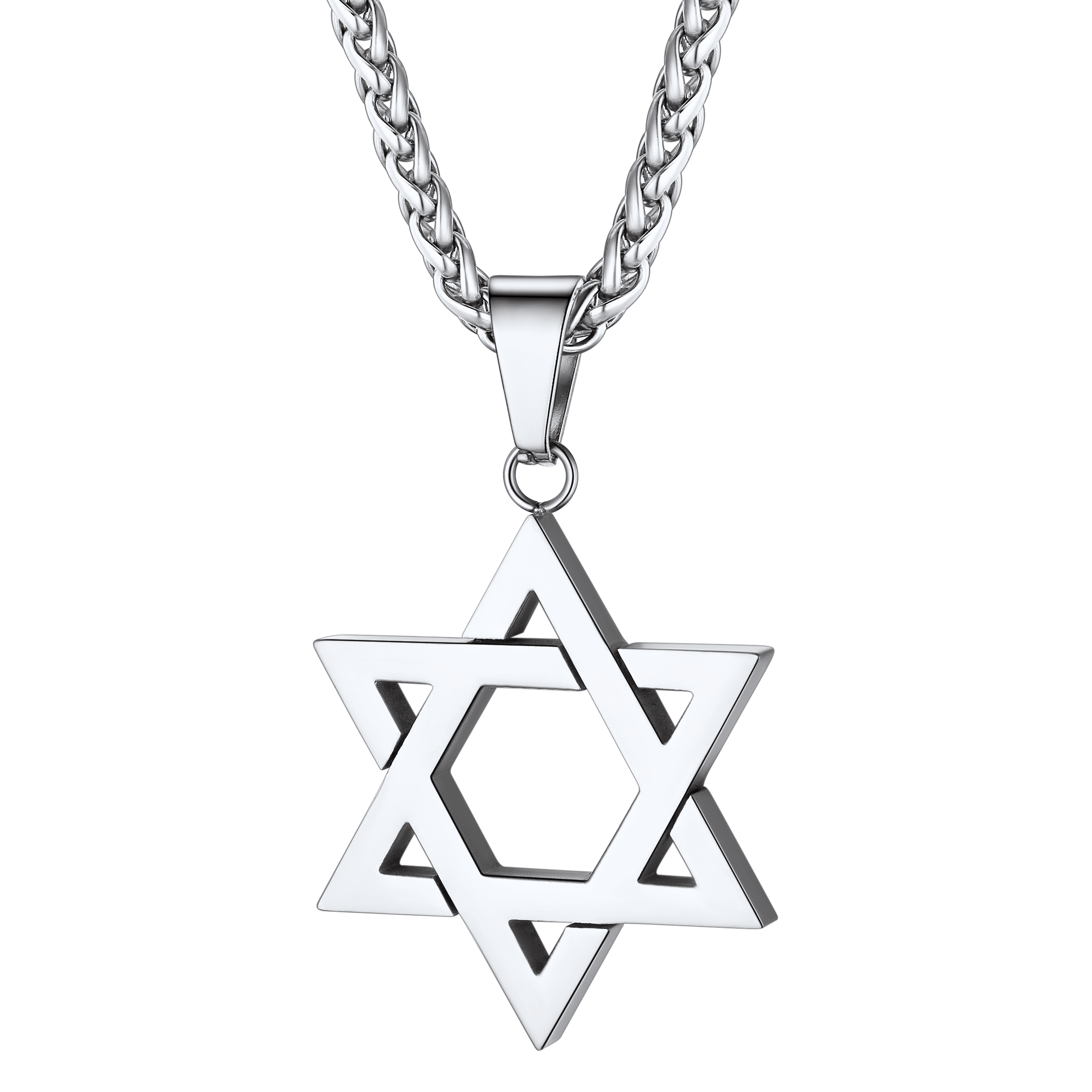 Star of David Pendant Necklace 316L Stainless Steel