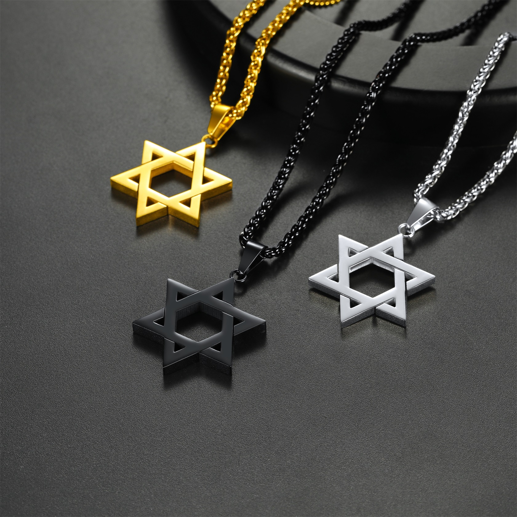 Star of David Pendant Necklace 316L Stainless Steel