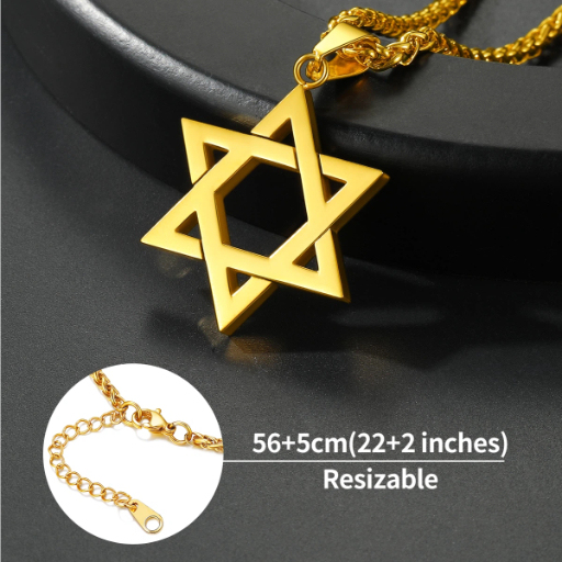 Jewish Star of David Pendant Necklace For Men Women