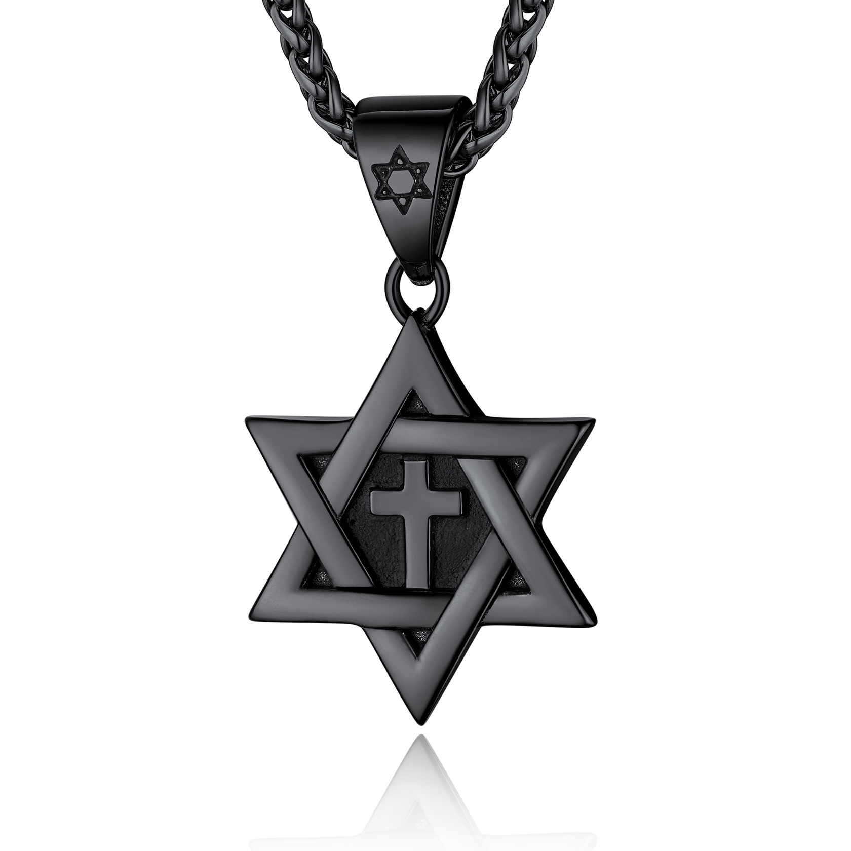 Cross Star of David Necklace