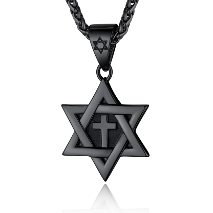 Cross Star of David Necklace