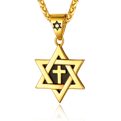 Cross Star of David Necklace