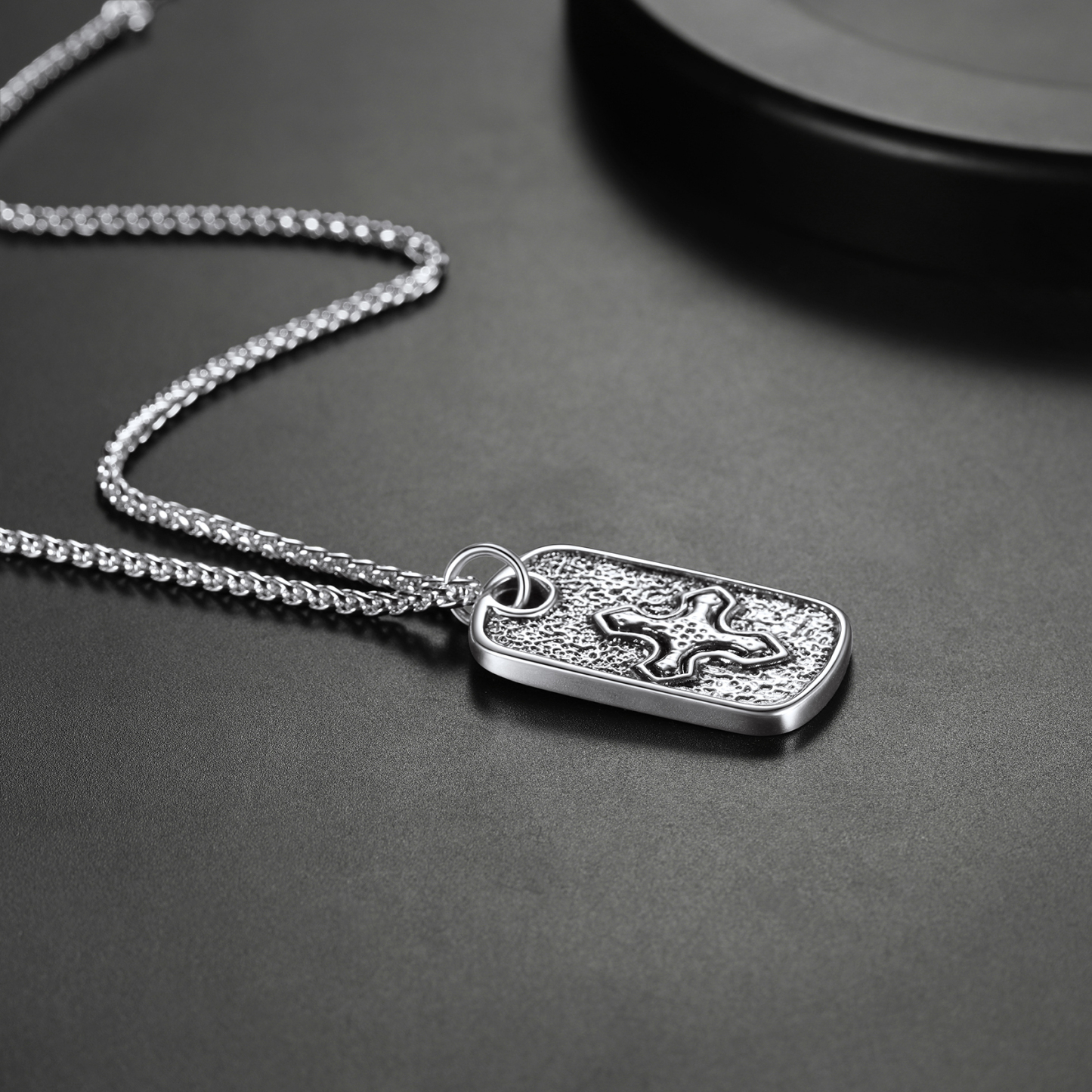 Cross Hexagram Military Dog Tag Pendant