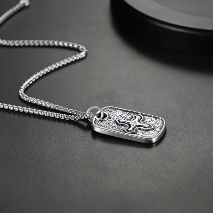 Cross Hexagram Military Dog Tag Pendant