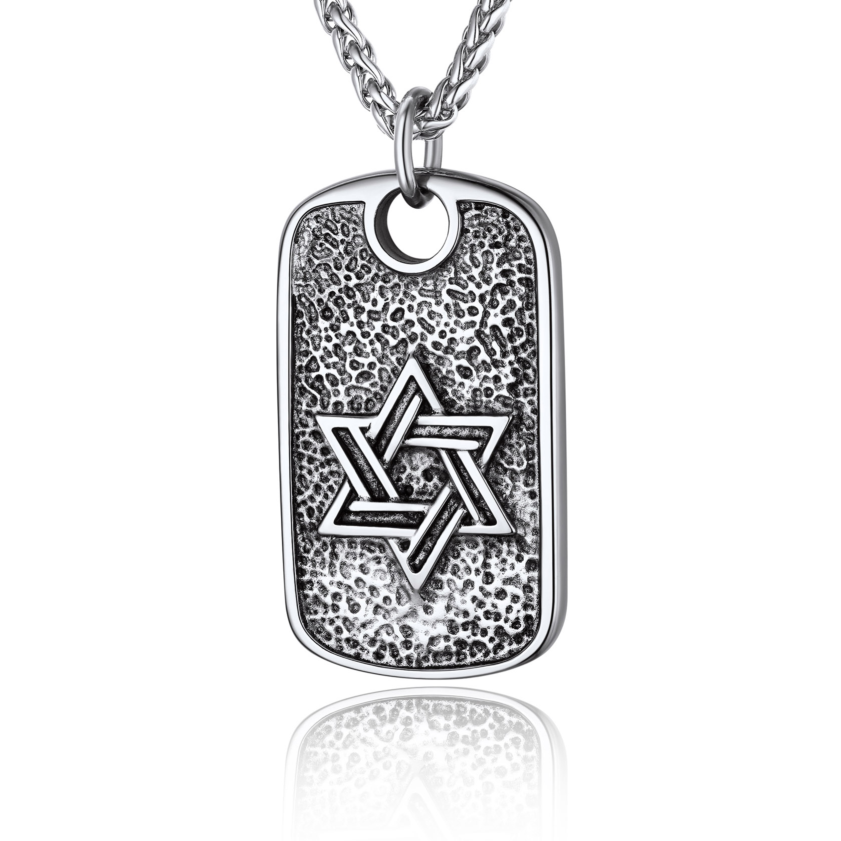 Cross Hexagram Military Dog Tag Pendant