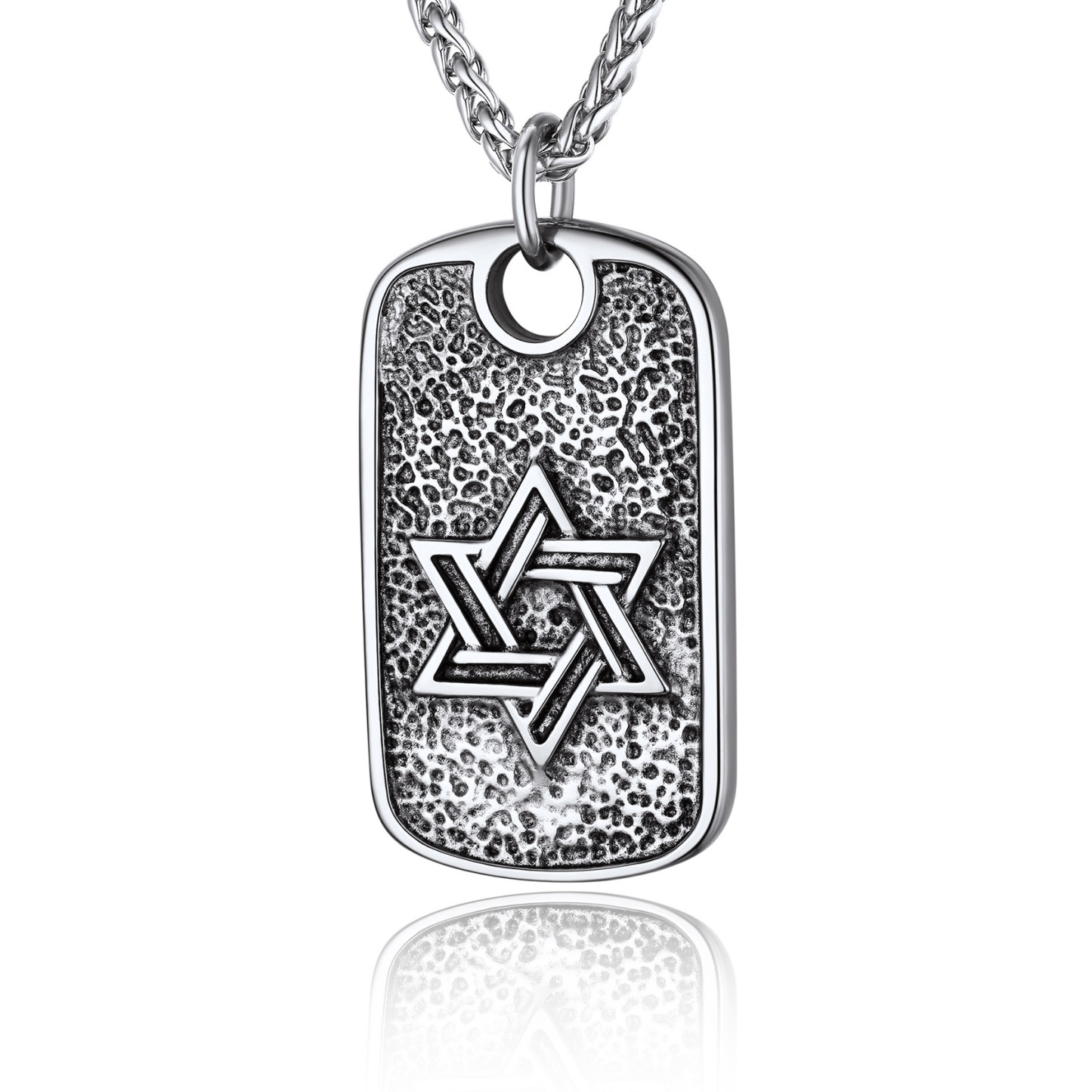 Cross Hexagram Military Dog Tag Pendant