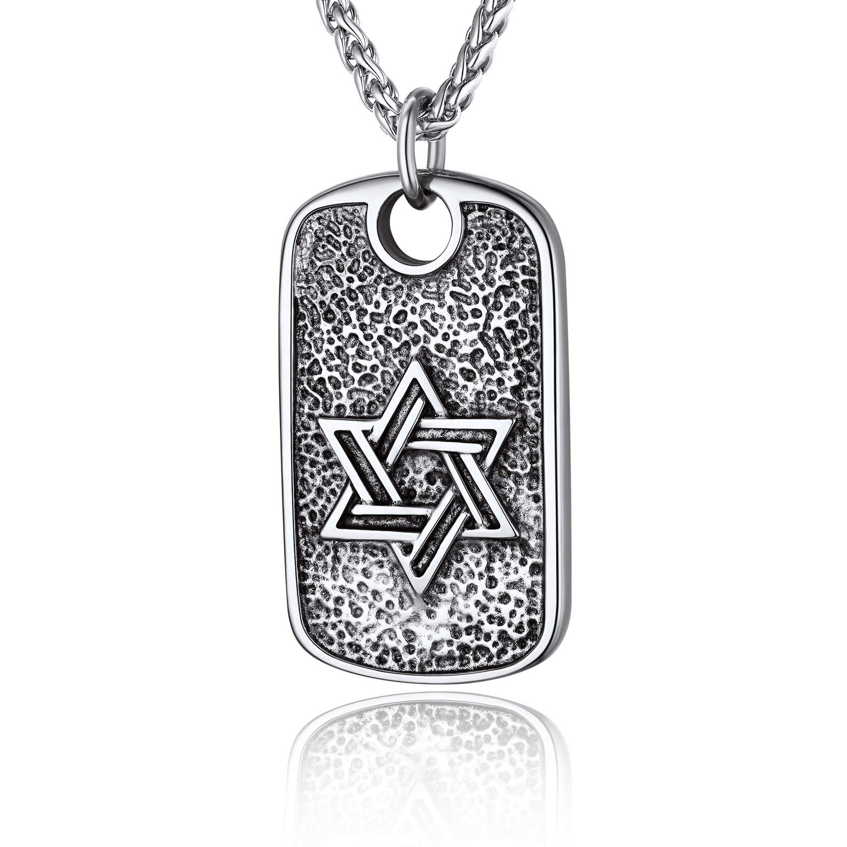 Cross Hexagram Military Dog Tag Pendant