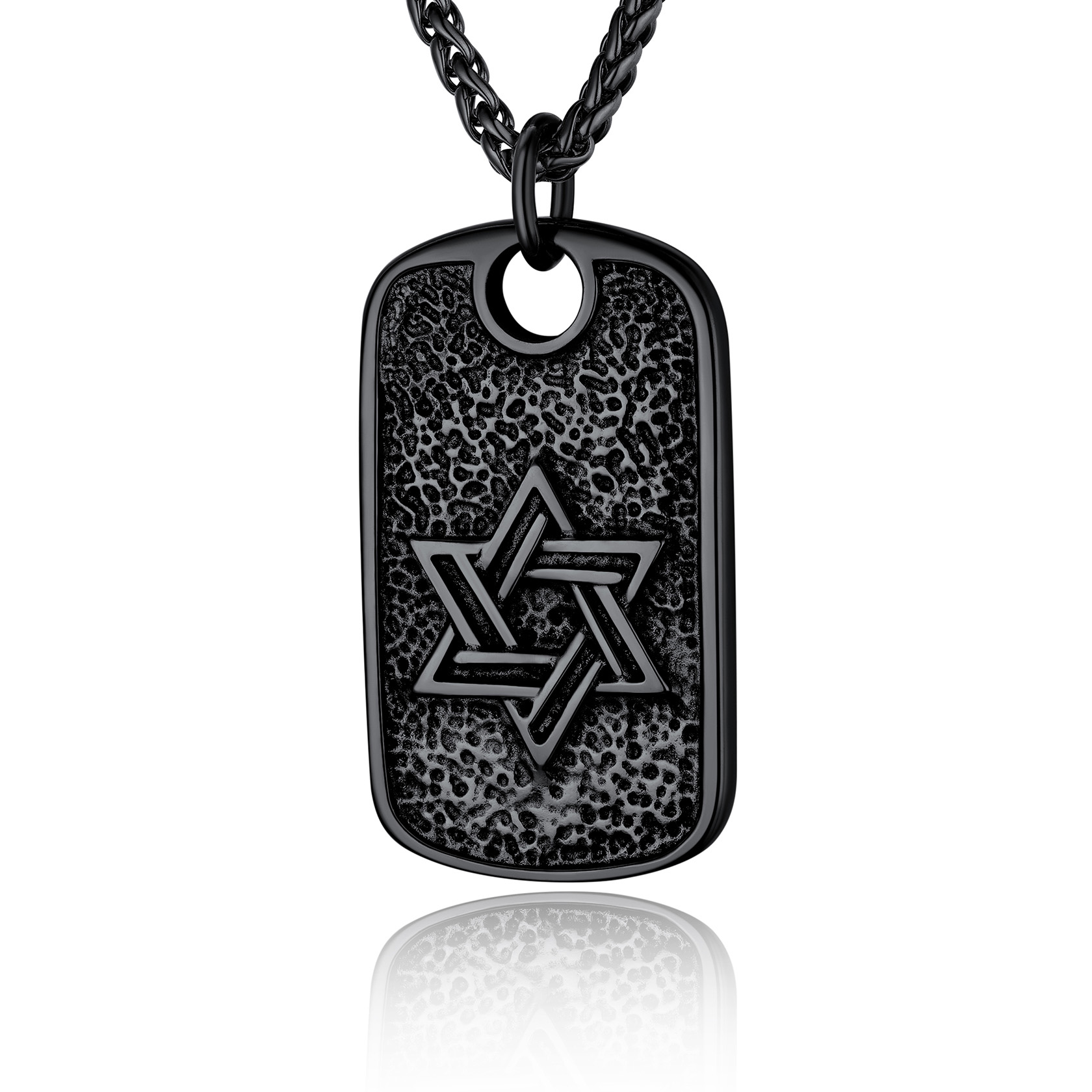 Cross Hexagram Military Dog Tag Pendant