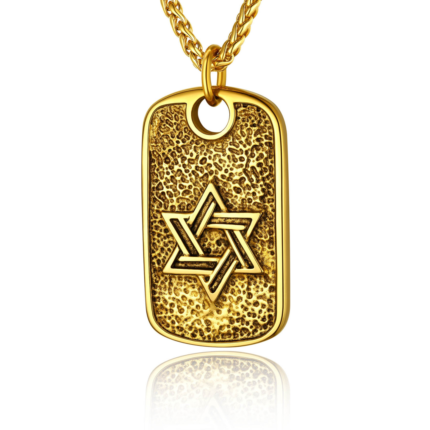 Cross Hexagram Military Dog Tag Pendant