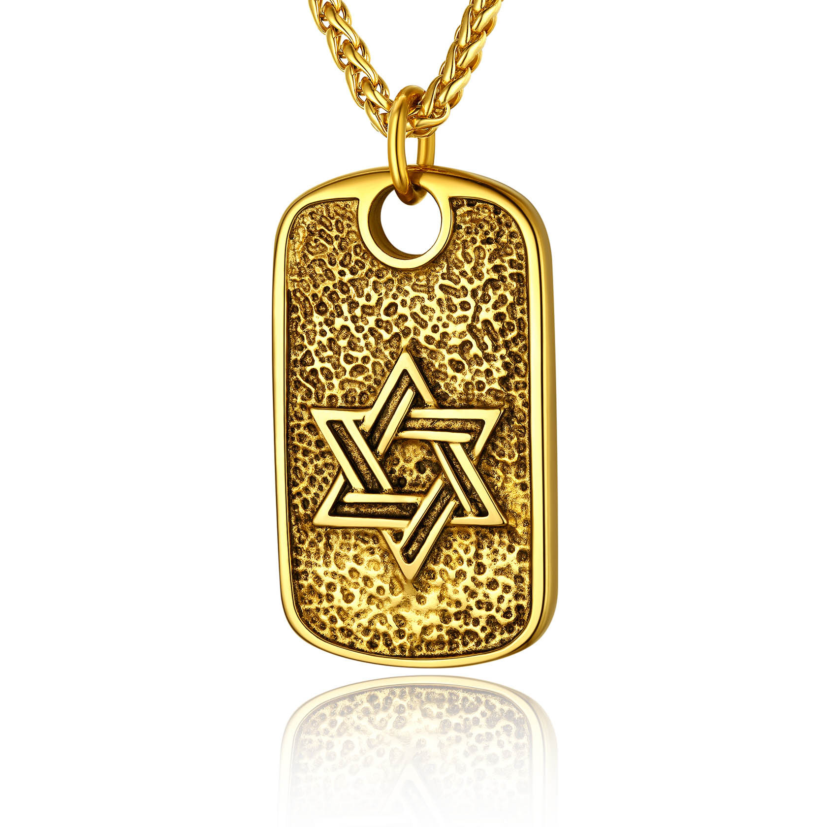 Cross Hexagram Military Dog Tag Pendant