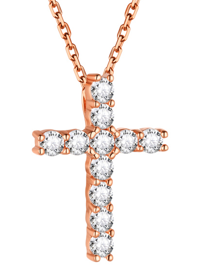 Silver Cubic Zirconia Cross Necklace