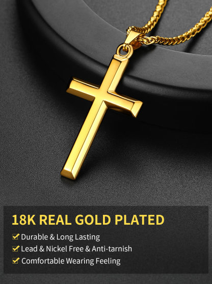 Religious cross necklace for men