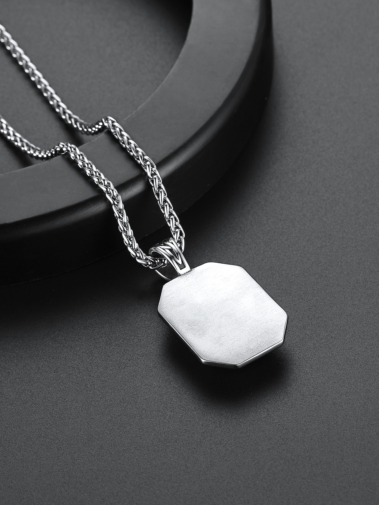 chainshouse Viking Runes Gemstone Dog Tag Necklace For Men chainshouse