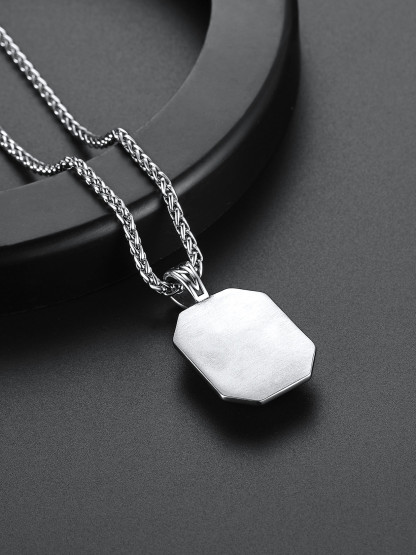 chainshouse Viking Runes Gemstone Dog Tag Necklace For Men chainshouse