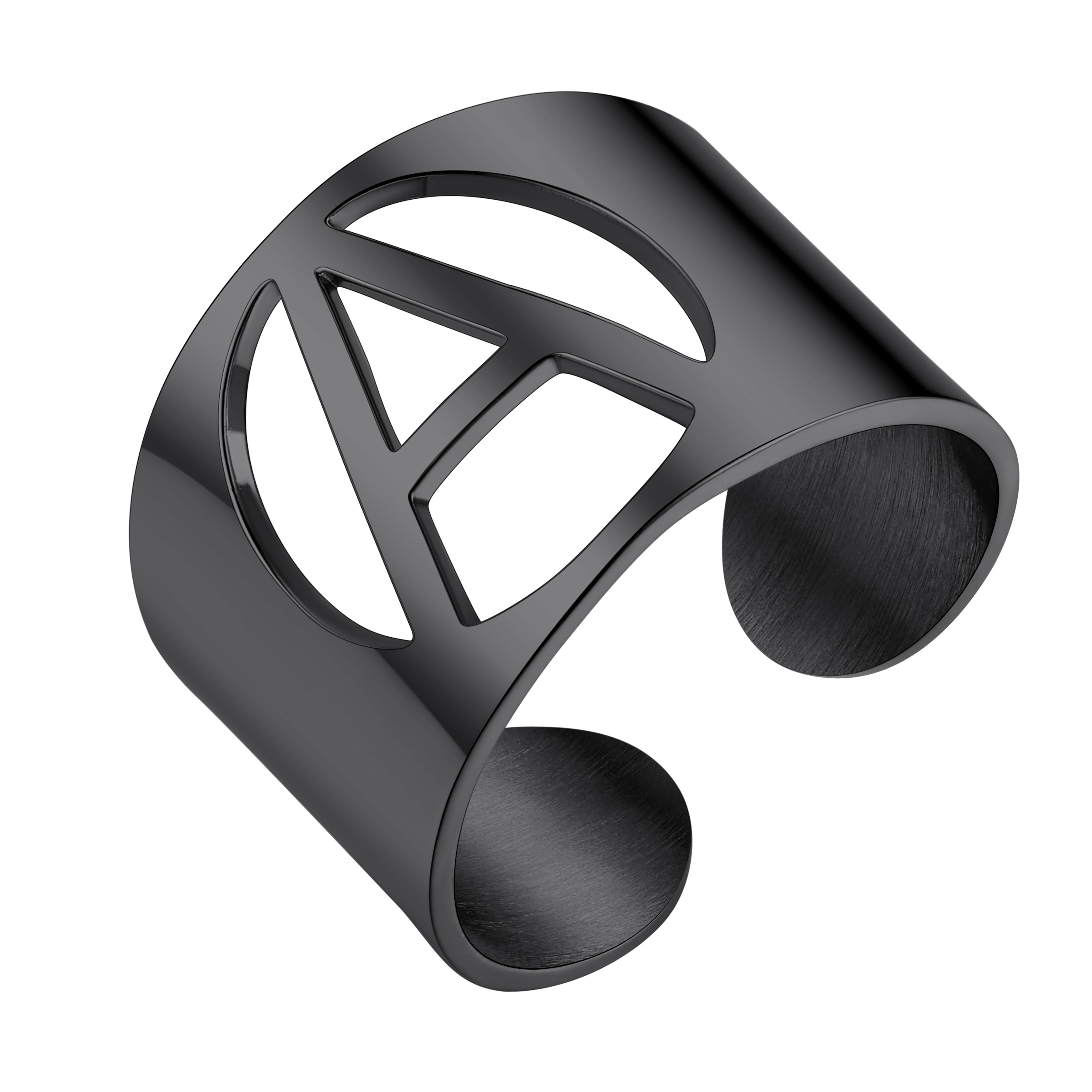 Open Cuff Rings for Women Men Name Alphabet Ring