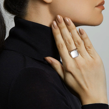 Signet Ring Stainless Steel Vintage Grey