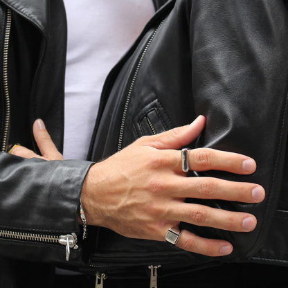 Signet Ring Stainless Steel Vintage Grey