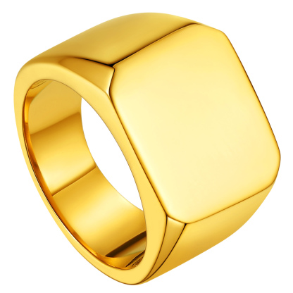 Signet Ring Stainless Steel Vintage Grey