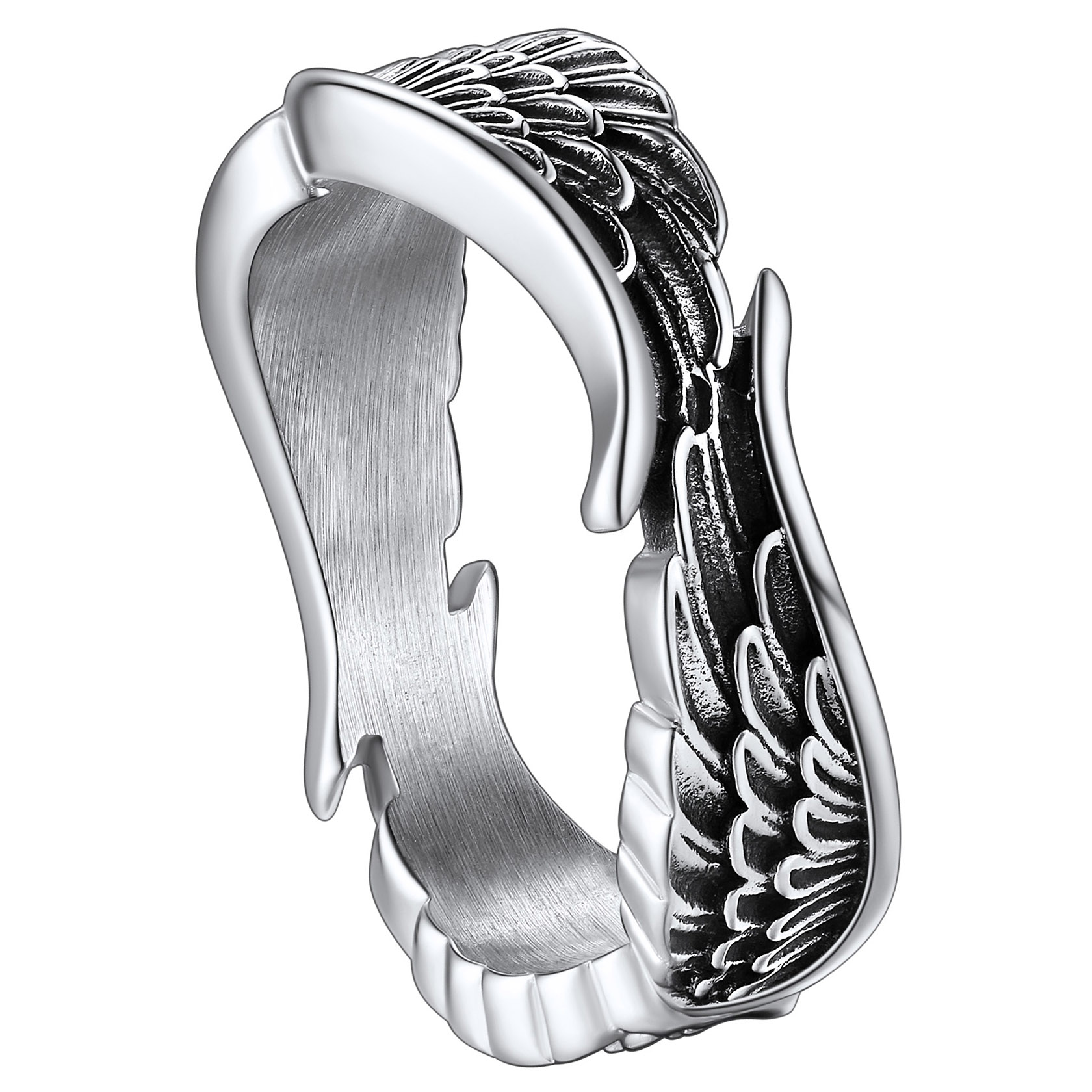 Antique Ring Feather Angel Wing for Men Women